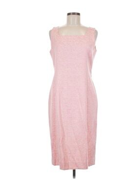 Sharon Young Light Pink Square-Neck Midi Dress
